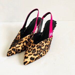 ASOS Leopard Print Heels with Pink Accents